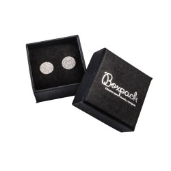 Boîte en carton pour boucles d&#39;oreilles 43x43x21 mm couleur noire ep-41