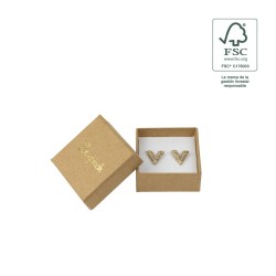 Boîte en carton Kraft FSC® pour boucles d&#39;oreilles, 50x50x23 mm F40-K
