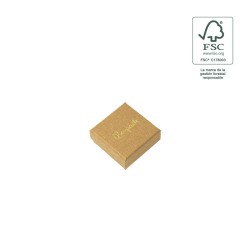 Caja de cartón fsc® para pendientes color kraft 50x50x23 mm F40-K