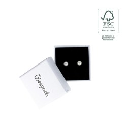 Boîte en carton FSC® pour boucles d&#39;oreilles, blanche, 50 x 50 x 23 mm F40-B