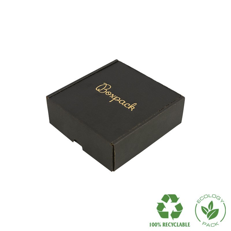 Customizable black e-commerce shipping boxes 130x130x45 mm CE-130-N
