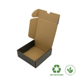 Customizable black e-commerce shipping boxes 130x130x45 mm CE-130-N