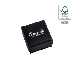 Caja FSC® para Anillo o Pendientes Negra Packaging de Joyería Personalizable F42-N