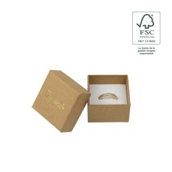 Boîte en carton Kraft FSC® pour bagues ou boucles d&#39;oreilles, 51x51x33 mm F42-k