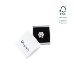 Boîte en carton FSC® pour boucles d&#39;oreilles, blanche, 51 x 51 x 33 mm F42-B