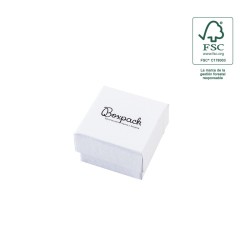 Caja FSC® para Anillo o Pendientes blanca Packaging de Joyería Personalizable F42-B
