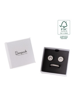 Caja FSC® para Pendientes o Conjunto blanca Packaging de Joyería Personalizable F40-B