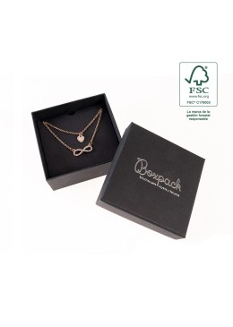 Caja FSC® para Colgante o Conjunto Negra Packaging de Joyería Personalizable F81-N