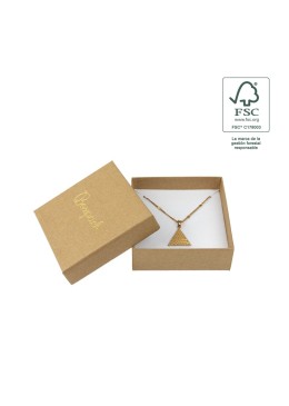 Boîte en carton Kraft FSC® pour pendentif ou parure, 86x86x33 mm F81-K
