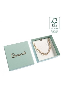 Caja FSC® para Colgante o Conjunto Aguamarina Packaging de Joyería Personalizable F81-AQ