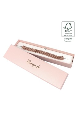 Caja FSC® para pulsera Rosa Packaging de Joyería Personalizable F51-RC