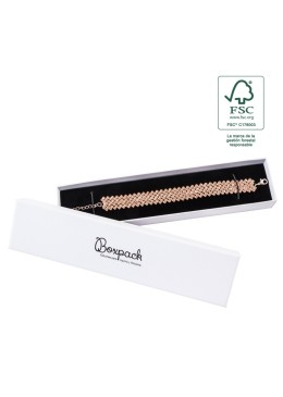 Boîte en carton blanc FSC® pour bracelet, 233x53x27 mm F51-B