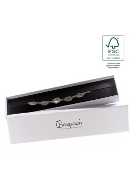 Caja FSC® para Pulsera blanca Packaging de Joyería Personalizable F51-B