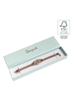 Boîte en carton FSC® pour bracelet aigue-marine 233x53x27 mm F51-AQ