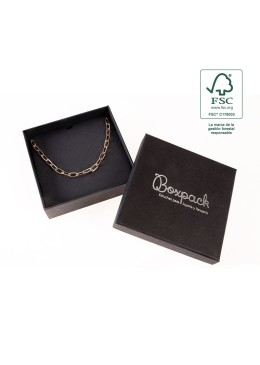 Caja FSC® para Collar o Conjunto Negra Packaging de Joyería Personalizable F17-N