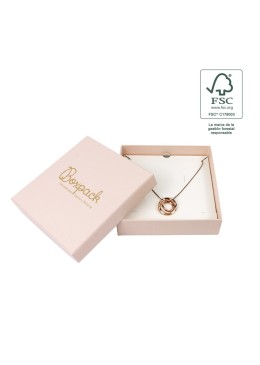 Caja FSC® para Collar o Conjunto Rosa Packaging de Joyería Personalizable F17-RC