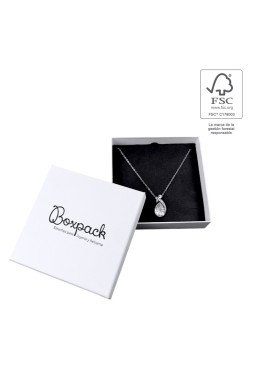 Caja FSC® para Collar o Conjunto blanca Packaging de Joyería Personalizable F17-B