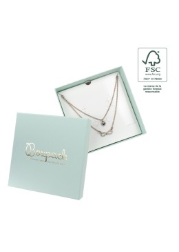 Caja FSC® para Collar o Conjunto Aguamarina Packaging de Joyería Personalizable F17-AQ
