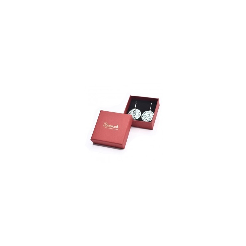 Caja de cartón para conjunto o colgante 65x65x29 mm color rojo ep-61