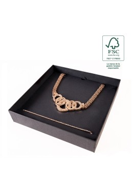 Caja FSC® para Collar o Conjunto Negra Packaging de Joyería Personalizable F18-N