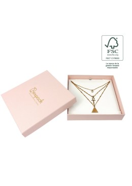 Caja FSC® para Collar o Conjunto Rosa Packaging de Joyería Personalizable F18-RC