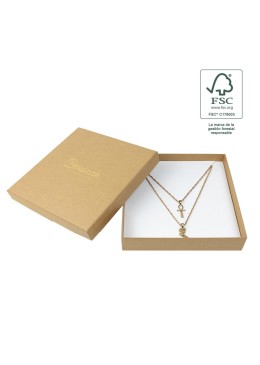 Boîte en carton Kraft FSC® pour collier ou parure 167x167x33 mm F18-K