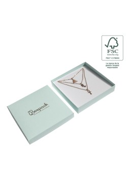 Caja FSC® para Collar o Conjunto Aguamarina Packaging de Joyería Personalizable F18-AQ