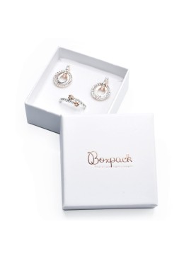 Boîte en carton pour bijoux et parures de boucles d&#39;oreilles fantaisie 65x65x29 mm couleur blanche IP-61