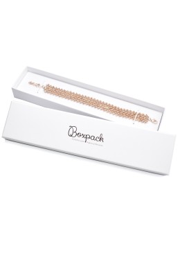 Boîte en carton pour bijoux et bracelets fantaisie, 233x53x27 mm, blanche, IP-51