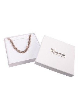 Boîte en carton pour parure de bijoux pendentifs et bijoux fantaisie 120x120x24 mm couleur blanche IP-16