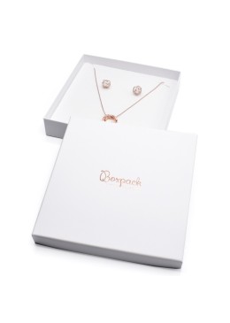 Boîte en carton pour parure de bijoux, pendentifs et bijoux fantaisie 167x167x33 mm couleur blanche IP-18