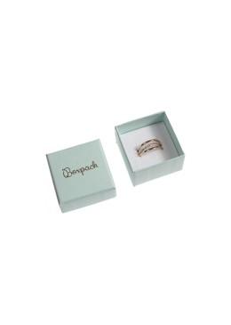 Boîte en carton pour bagues ou boucles d&#39;oreilles, bijoux couleur aigue-marine et bijoux fantaisie, AQ-42
