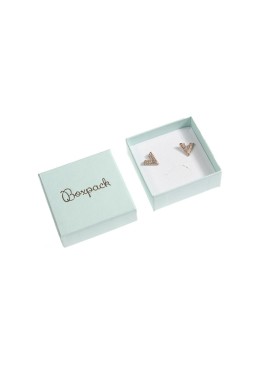 Coffret en carton pour bijoux et parures de boucles d&#39;oreilles fantaisie 65x65x29 mm couleur aigue-marine aq-61