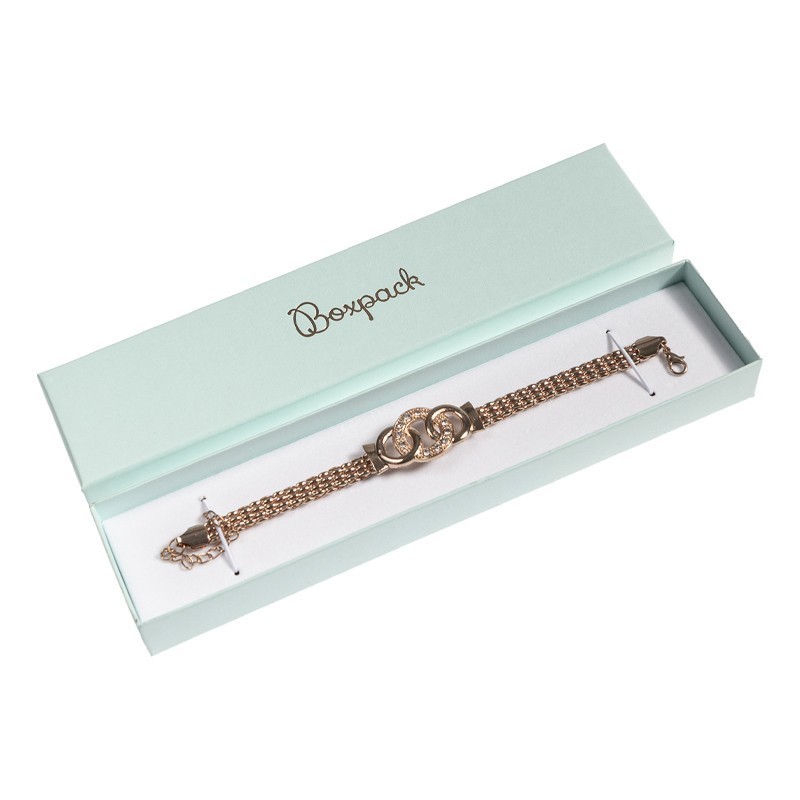 Boîte en carton pour bijoux et bijoux fantaisie bracelet 233x53x27 mm couleur aigue-marine aq-51