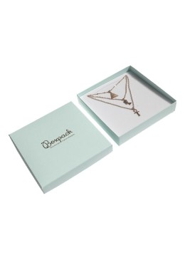 Coffret en carton pour parure de bijoux pendentif et bijoux fantaisie 167x167x33 mm couleur aigue-marine aq-18