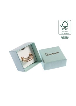 Caja FSC® para Anillo o Pendientes Aguamarina Packaging de Joyería Personalizable F42-AQ