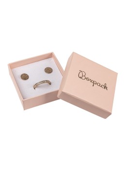 Boîte en carton pour boucles d&#39;oreilles ou parures, 65x65x24 mm, couleur quartz rose PI-60