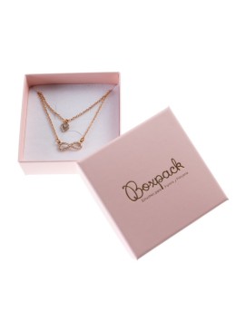 Coffret en carton pour parure de bijoux pendentif et bijoux fantaisie 86 x 86 x 33 mm couleur quartz rose pi-81