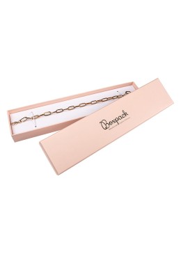 Boîte en carton pour bijoux et bracelet fantaisie 233x53x23 mm couleur quartz rose pi-50