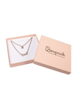 Coffret en carton pour bijoux et pendentifs fantaisie 120x120x24 mm couleur quartz rose pi-16