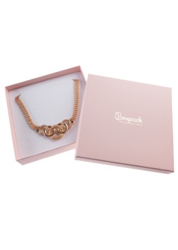Coffret en carton pour bijoux et pendentifs fantaisie 167x167x33 mm couleur quartz rose pi-18