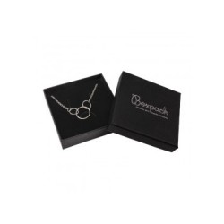 Boîte en carton pour parure ou pendentif 86x86x24 mm couleur noire ep-80