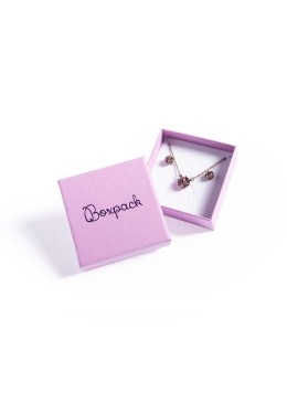 Boîte en carton pour bijoux et parures de boucles d&#39;oreilles fantaisie 65x65x29 mm couleur violet lv-61