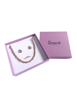 Boîte en carton pour parure de bijoux pendentifs et bijoux fantaisie 167x167x33 mm couleur violet lv-18