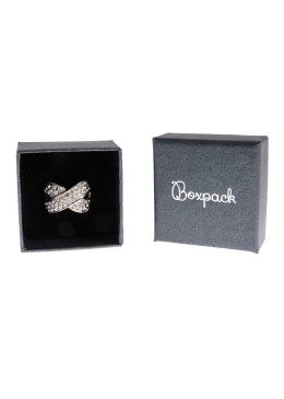 Boîte en carton gris pour bagues ou boucles d&#39;oreilles, bijoux et bijoux fantaisie Q-42-G