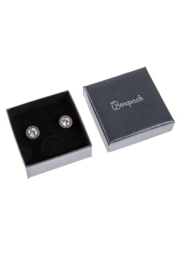 Coffret en carton pour bijoux et parures de boucles d&#39;oreilles fantaisie 65x65x29 mm couleur grise q-61-g