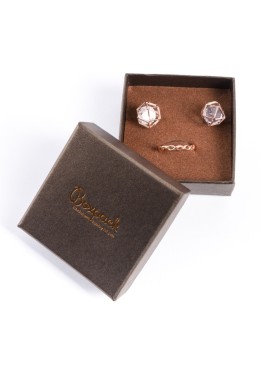 Coffret en carton pour bijoux et boucles d&#39;oreilles fantaisie 65x65x29 mm couleur marron g-61-m