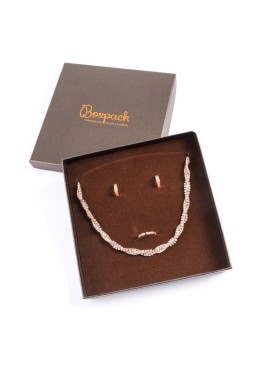 Coffret en carton pour bijoux et pendentifs fantaisie 167x167x33 mm couleur marron q-18-m
