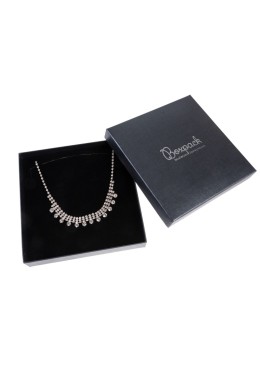 Coffret en carton pour bijoux et pendentifs fantaisie 167x167x33 mm couleur blanche q-18-g