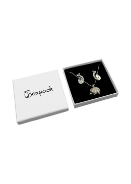 Coffret en carton pour bijoux et boucles d&#39;oreilles fantaisie 85x85x17 mm couleur blanche pt-85-b